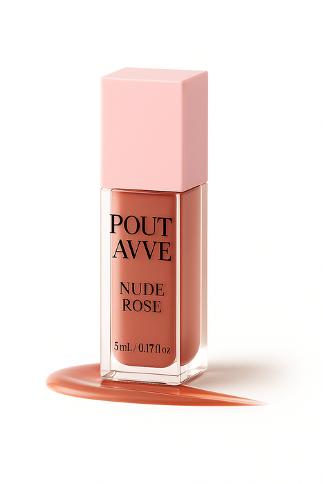 Nude Rose – soft tinted hydrating lip gloss by Pout Avve